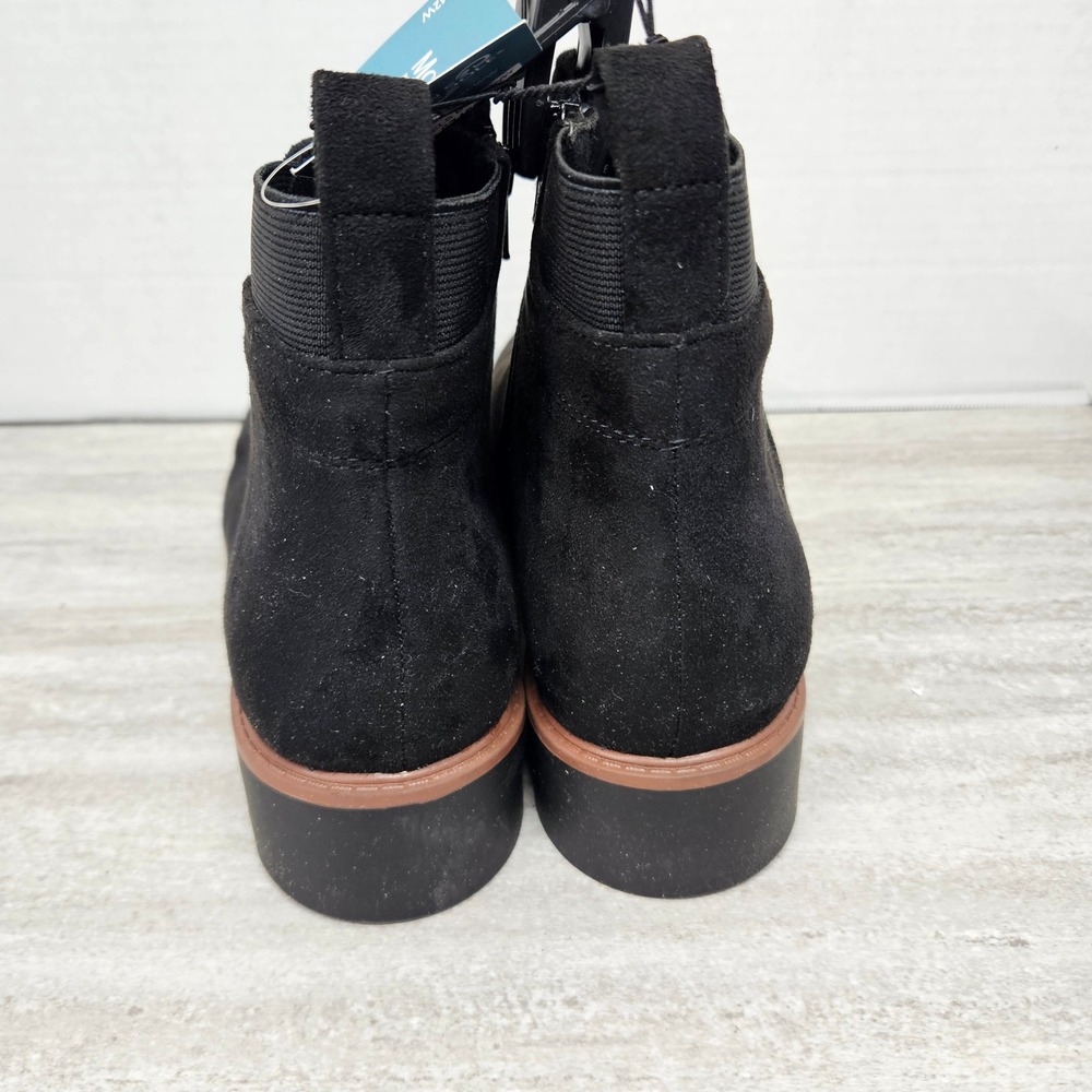 Mountain Sole by White Mountain Womens Chels Black Suede Ankle Boots 12W wide - Picture 4 of 6